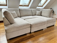Cannes U shape corner cinema sofa Boucle fabric