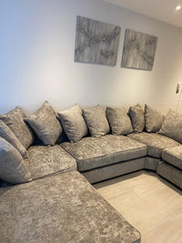 Bishop U-Shape Corner Sofa – Grey Chenille Fabric