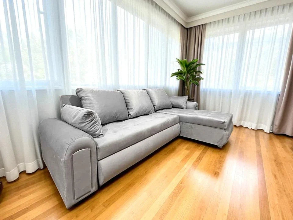 Reversible L-Shape Corner Sofa Bed | Double Storage + Built-in Mattress