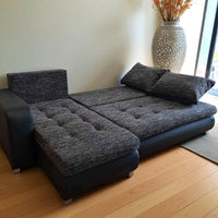 Reversible L-Shape Corner Sofa Bed | Double Storage + Built-in Mattress