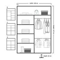 BATUMI SLIDING WARDROBE 120/150cm/180cm/203cm