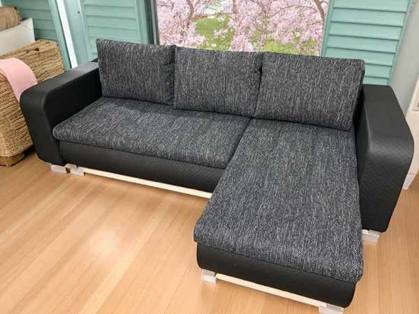 Reversible L-Shape Corner Sofa Bed | Double Storage + Built-in Mattress