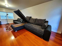 Reversible L-Shape Corner Sofa Bed | Double Storage + Built-in Mattress