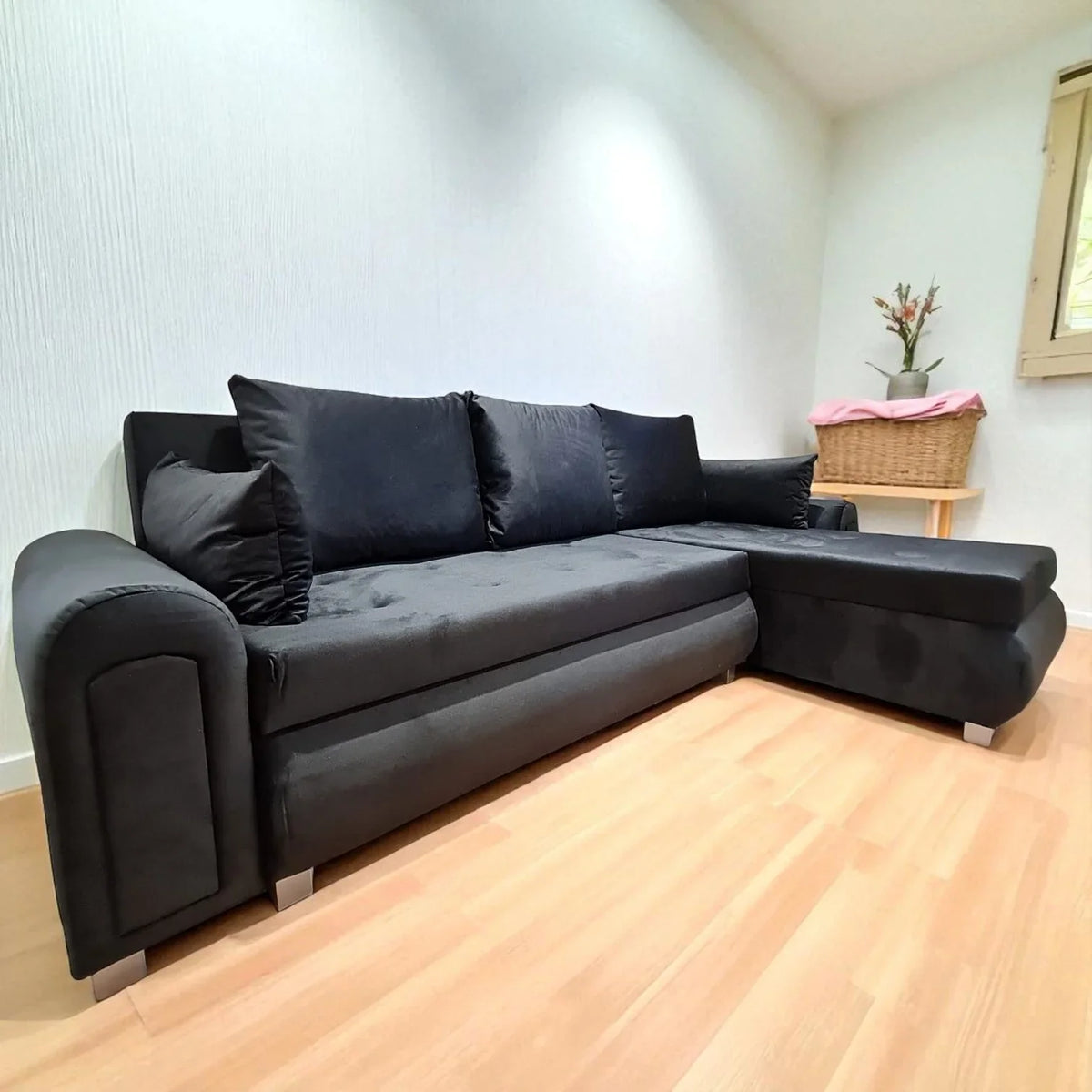 Reversible L-Shape Corner Sofa Bed | Double Storage + Built-in Mattress