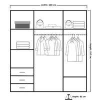 COLLIN VOTAN BLACK SLIDING WARDROBE 200/250cm