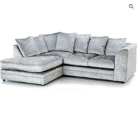 Dylan Crush Velvet 4 Seater Single Arm Left Right Hand Corner Sofa