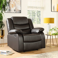 Roma Leather Recliner Sofa Arm Chair (Black/Grey/Brown)