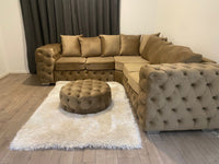 Ashton Chesterfield Corner 5 Seater Mink Plush Velvet