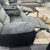 Rio Grey Cord Fabric Recliner Sofa Set – 3+2 Seater