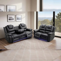 Oxford Leather Electric Recliner Sofa 3+2 Seater