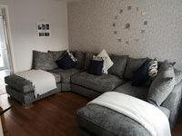 Bishop U-Shape Corner Sofa – Grey Chenille Fabric