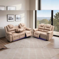 Oxford Leather Electric Recliner Sofa 3+2 Seater