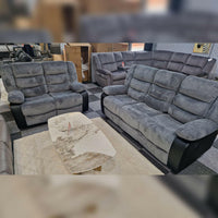 Rio Grey Cord Fabric Recliner Sofa Set – 3+2 Seater