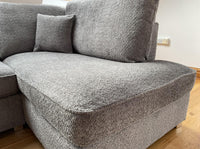 Cannes U-Shaped Cinema Sofa Bed – Grey Boucle Fabric