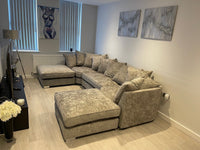 Bishop U-Shape Corner Sofa – Grey Chenille Fabric