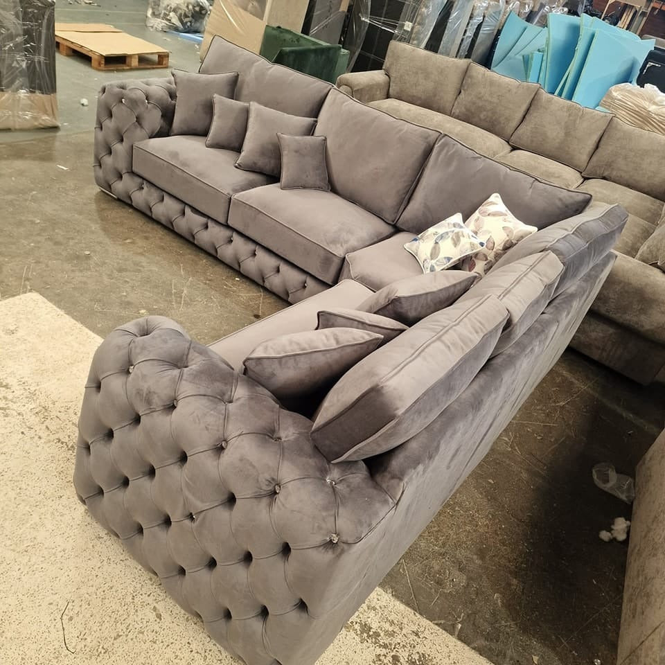 Royale Ashton Chesterfield Velvet Corner Sofa