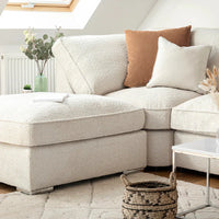 U Shape Boucle Beige Corner Sofa
