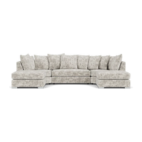 Bishop U-Shape Kensigton Scatter Back Moveable Footstools Rolled Arms Sofa