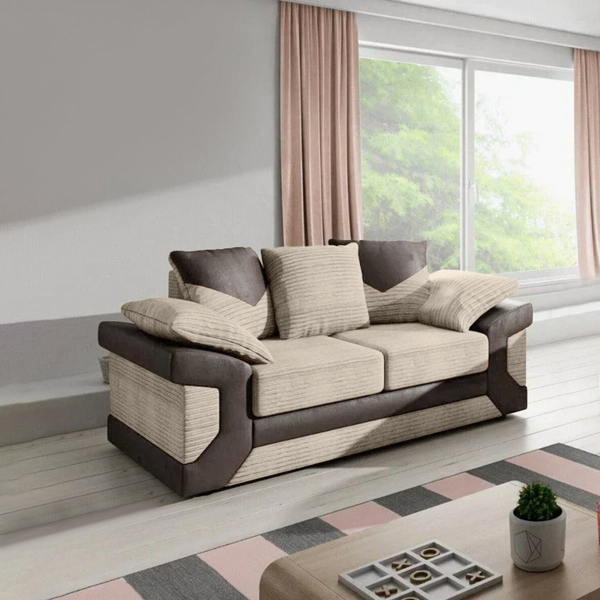DINO Jumbo Cord Fabric 2-Seater Sofa - Comfortable Living Room Furniture