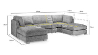 Bishop U-Shape Sofa /Corner Sofa in Truffle