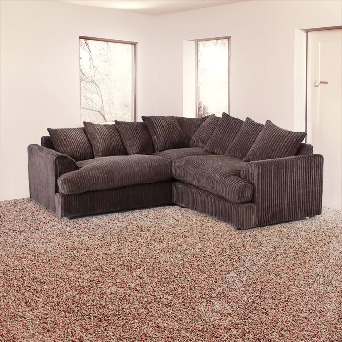 Liverpool Jumbo 5 Seater Wide Armrests With Footstool High quality Fabric Sofa