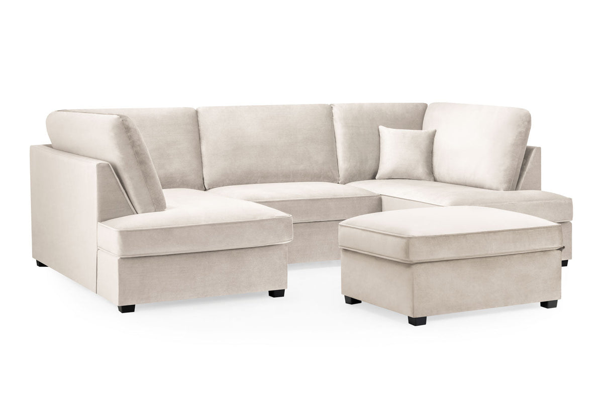 Mini U-Shape High Back Plush Velvet Sofa