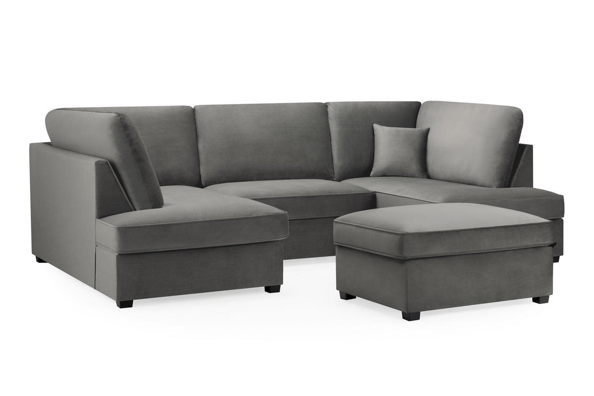 Mini U-Shape High Back Plush Velvet Sofa