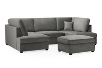 Mini U-Shape High Back Plush Velvet Sofa