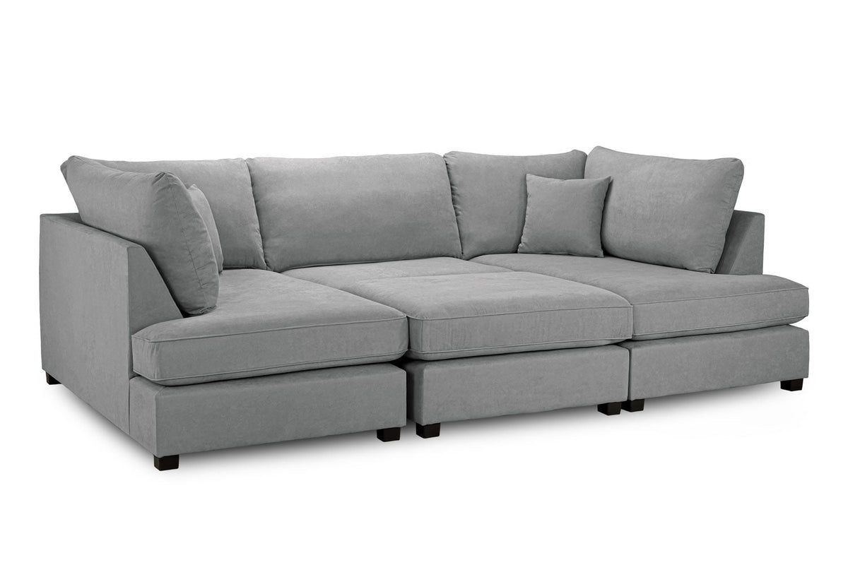Mini U-Shape High Back Plush Velvet Sofa