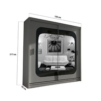 Chelsea Walnut 2 Door Mirrored Sliding Wardrobe