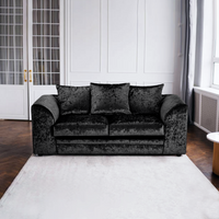 Dylan Luxury Crush Velvet 2-Seater Sofa - Modern Living Room Furniture