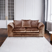 Dylan Luxury Crush Velvet 2-Seater Sofa - Modern Living Room Furniture