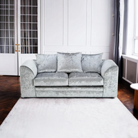 Dylan Luxury Crush Velvet 2-Seater Sofa - Modern Living Room Furniture