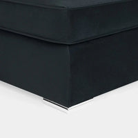 U-Shape High Back Corner Sofa – Plush Black Velvet