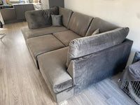 Carnaby Small U-Shape Sofa with Footstool Grey