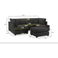 Cannes U shape corner cinema sofa Boucle fabric