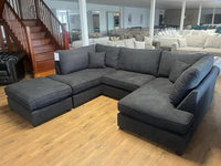 Carnaby Small U Shape Sofa-charcoal grey