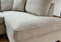 Carnaby Small U-Shape Sofa with Footstool – Teddy Fabric