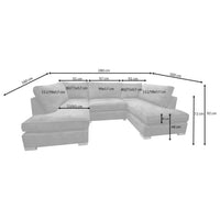 U-Shaped Cinema Sofa Bed – Plush  Fabric