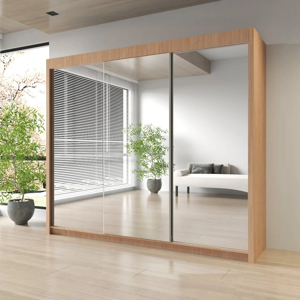 Milan Double Sliding Door Wardrobe