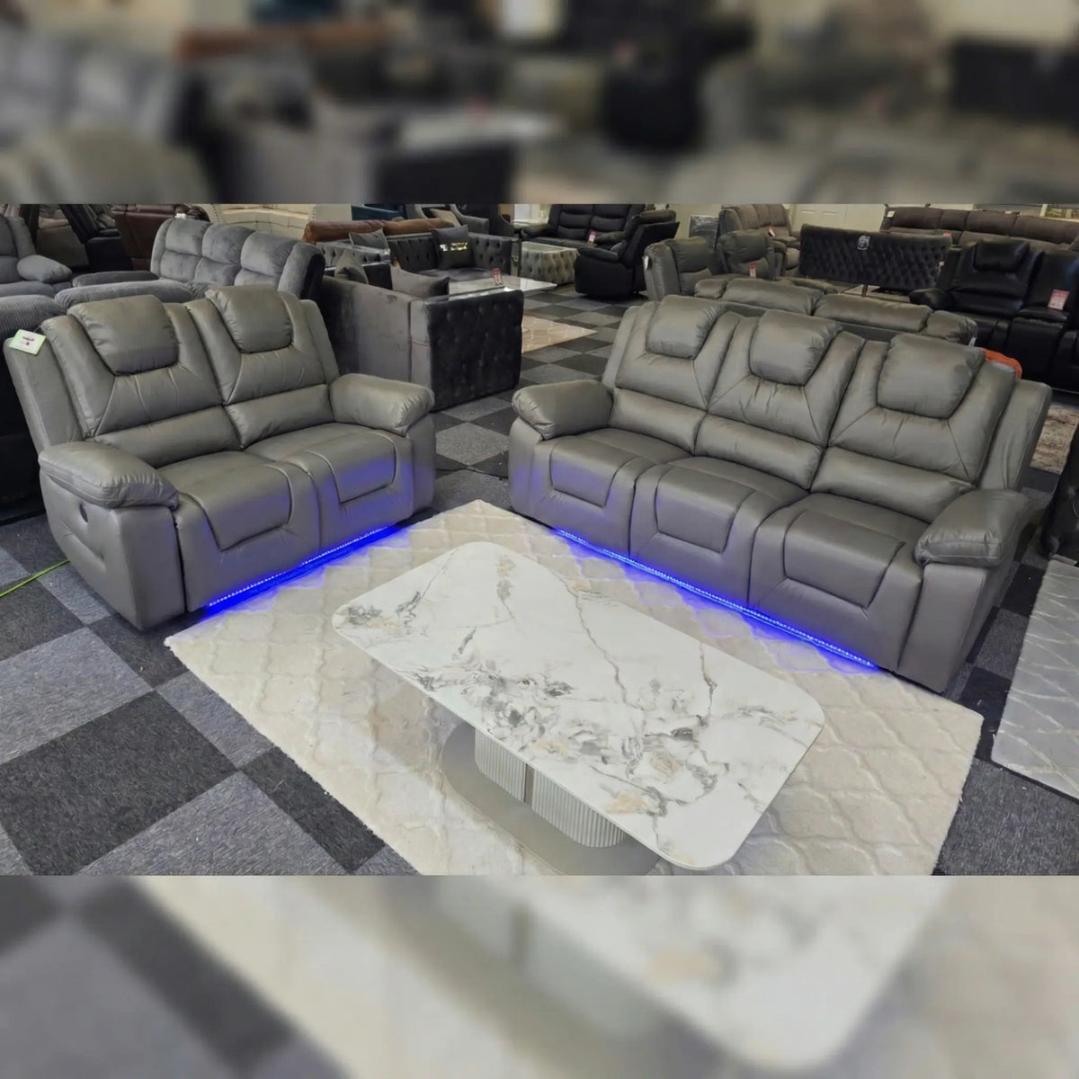Oxford Leather Electric Recliner Sofa 3+2 Seater