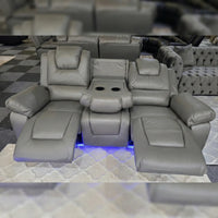 Oxford Leather Electric Recliner Sofa 3+2 Seater