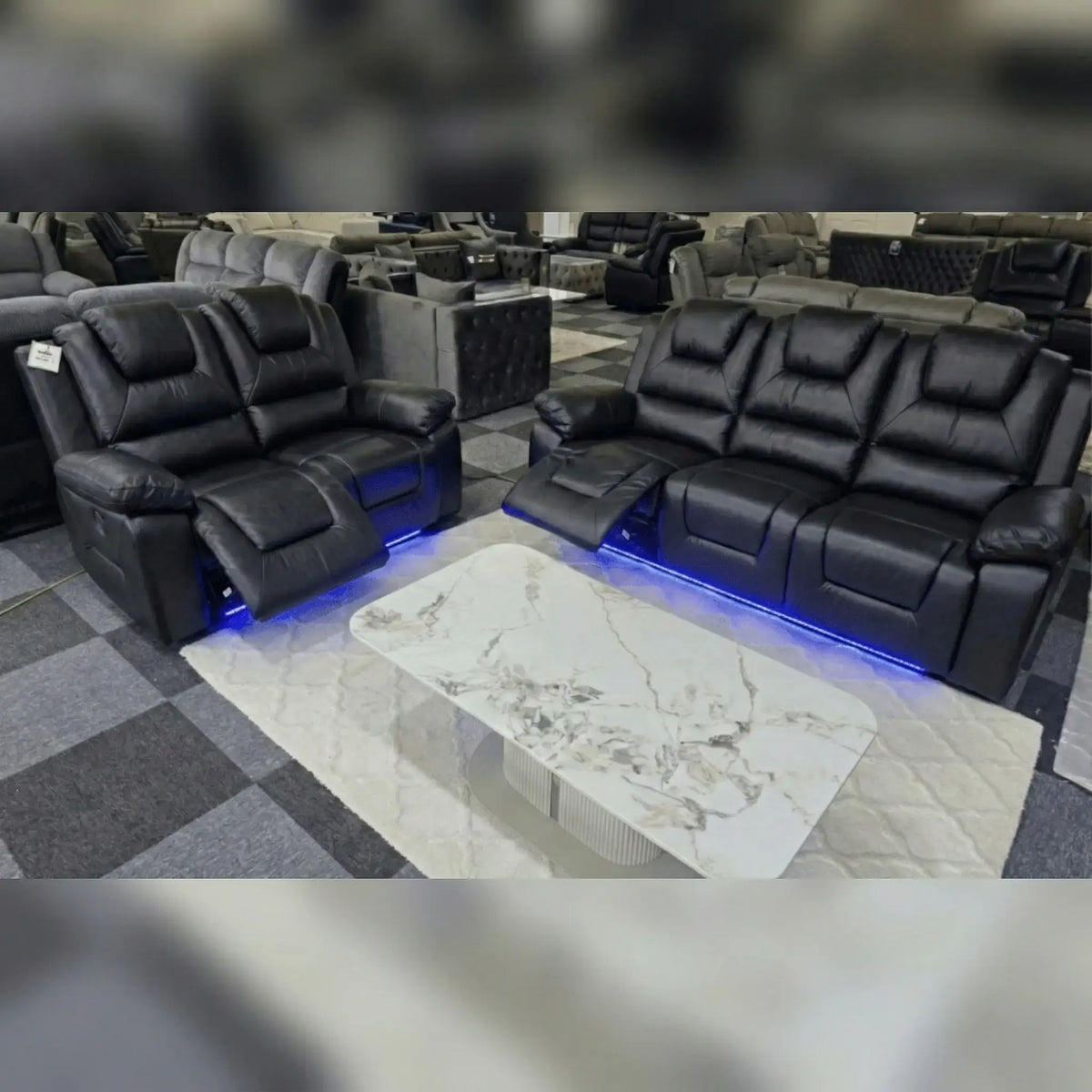 Oxford Leather Electric Recliner Sofa 3+2 Seater