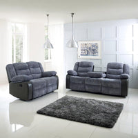 Rio Grey Cord Fabric Recliner Sofa Set – 3+2 Seater