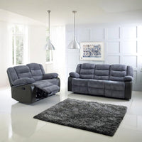 Rio Grey Cord Fabric Recliner Sofa Set – 3+2 Seater