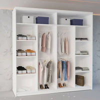 Round Mirror Sliding Door Wardrobe