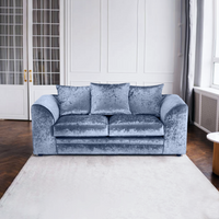 Dylan Luxury Crush Velvet 2-Seater Sofa - Modern Living Room Furniture