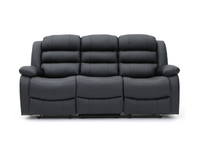 Roma 3+2 Leather Recliner Sofa Set – Black
