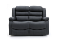 Roma 3+2 Leather Recliner Sofa Set – Black