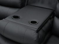 Roma 3+2 Leather Recliner Sofa Set – Black